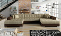 Coltar extensibil 5 locuri, ELTAP, Vento, 359x165x87 cm, lemn/poliester, bej/maro