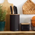 Set 5 cutite + suport B2 Skat Essentials, Homla, inox, negru