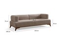 Canapea 3 locuri, Atelier del Sofa, 560ARE5210, Cadru: Lemn și PAL, Crem