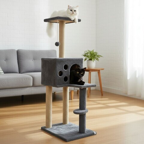 Casă pentru pisici, Paws & Whiskers, Orion, MATERIAL TEXTIL WELSOFT, Antracit
