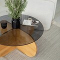 Masuta de cafea, Neostill, Bubble Wood, 75x35x75 cm, Blat: 100% STICLA CALITA, Stejar