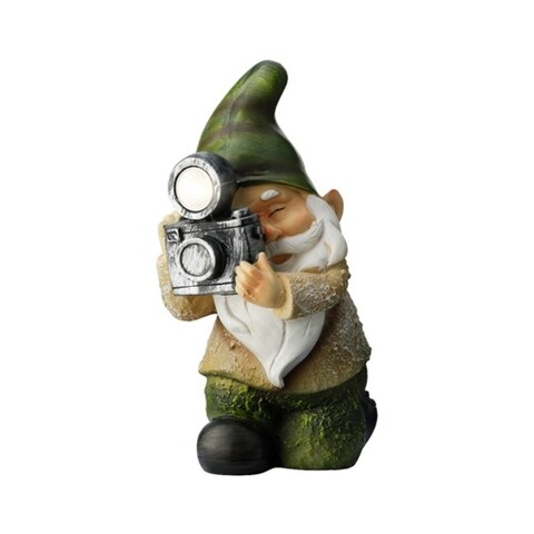 Lampa de gradina Gnome w camera, Lumineo, 12x14.5x23 cm, polirasina, multicolor