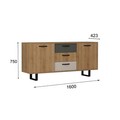 Masuta de cafea, Bexley, Lord, 90x40x60 cm, PAL, Antracit / Argintiu
