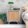 Noptiera, Mod Design, Piona, 45x52x40 cm, Stejar / Alb