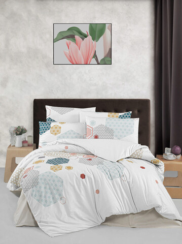 Lenjerie de pat pentru o persoana, lucy - white, victoria, bumbac ranforce