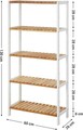 Raft de depozitare multifunctional Vasagle, 60x26x130 cm, max 40 kg, bambus, alb/natural