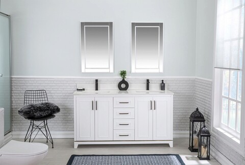 Set mobilier de baie (3 piese), Jussara, Ontario 60, Alb Jussara