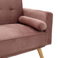 Canapea extensibila 3 locuri Success, Pakoworld, 190x80x84 cm, catifea, roz vintage