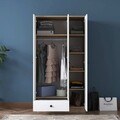 Dulap pentru haine, Rani, BA117, 90x170x42.5 cm, PAL, Nuc/Alb
