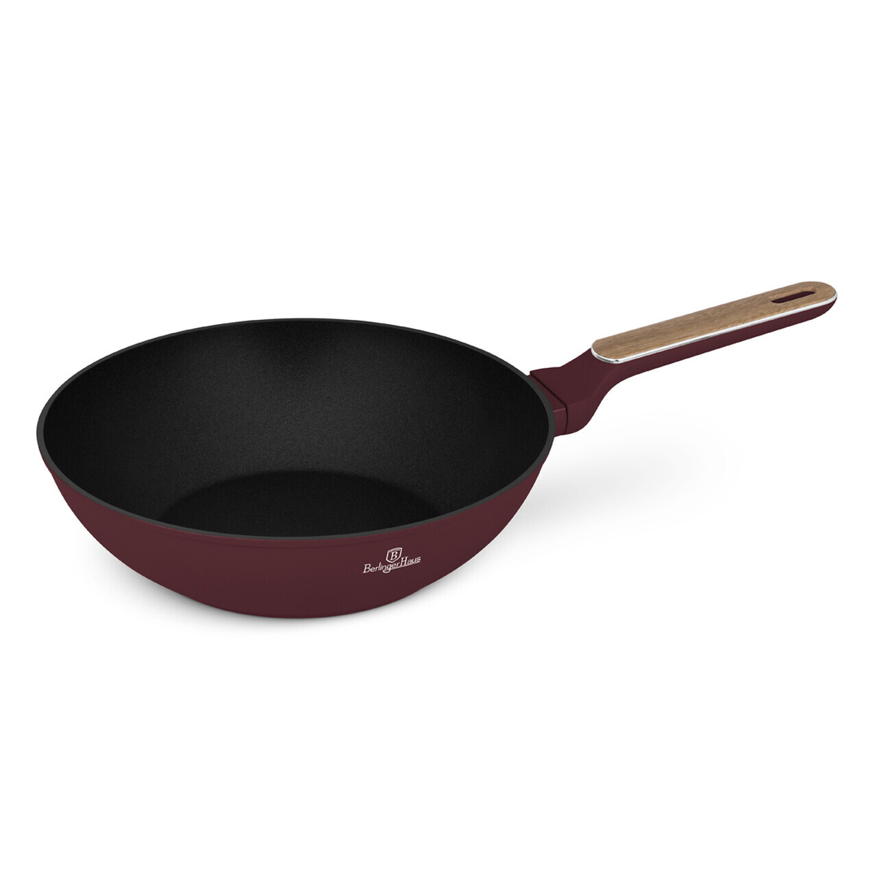 Tigaie Wok Berlinger Haus, Leonardo Nordic, 28 cm, 3.5 L, aluminiu forjat, visiniu mat - imagine 7