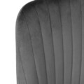 Scaun Louis, Homla, 44x59x88 cm, metal/MDF/poliester, gri/negru