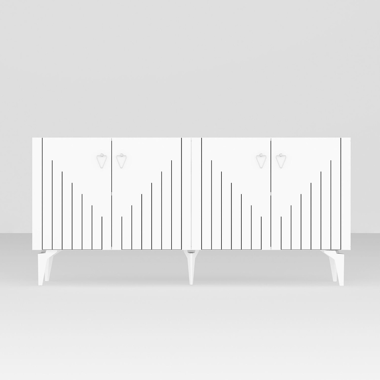 Consola, Hanah Home, Meda, 150x79x40 cm, PAL , Alb / Argintiu - view 4