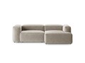 Coltar dreapta 2 locuri, Bergamo, Cosmopolitan Design, 244x152x70 cm, tesatura structurata, bej