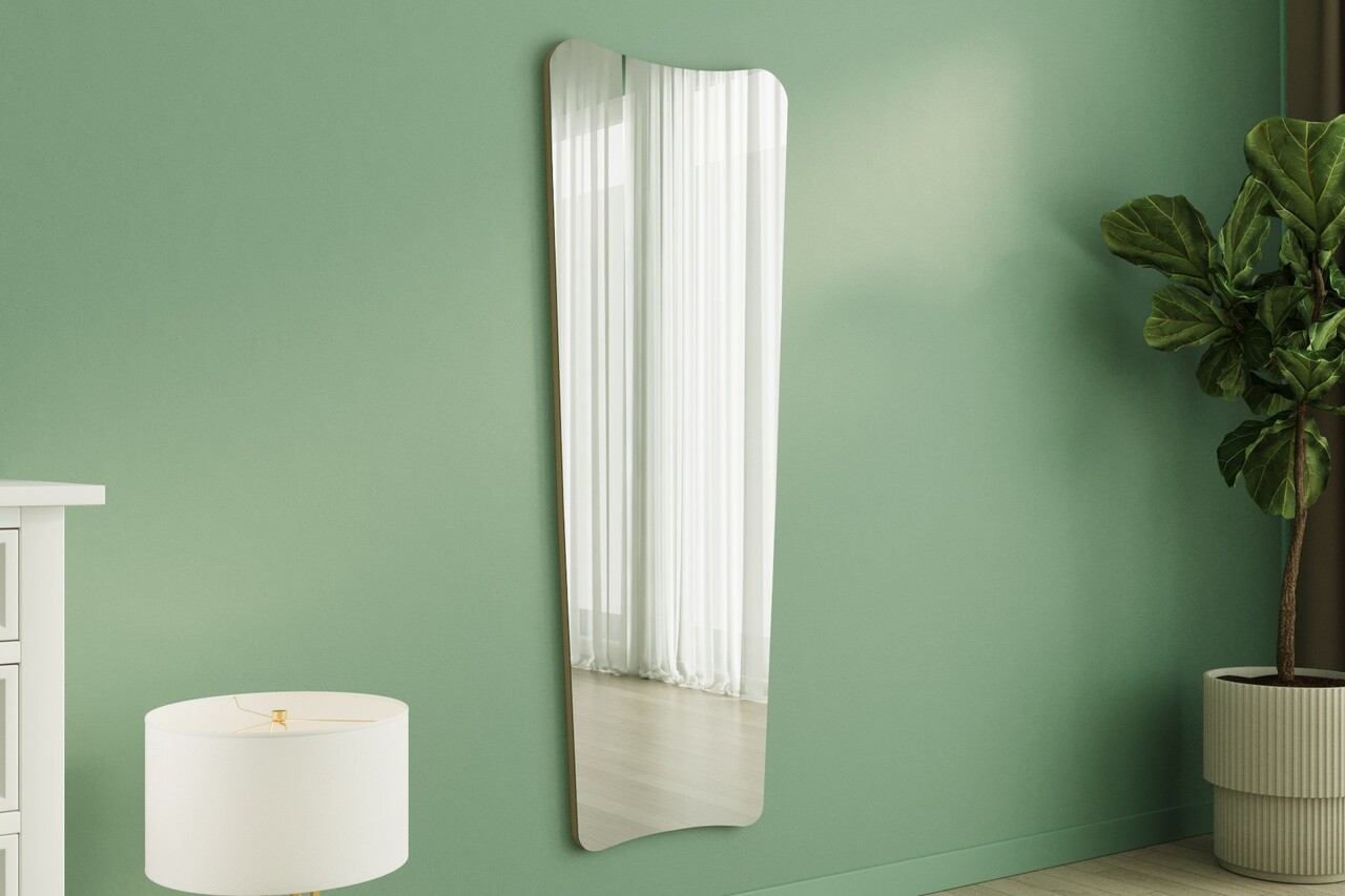 Oglinda decorativa, Siam, Vitros, 55x150x2.2 cm, Nisip - 1 | YEO