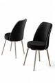 Set scaune 4 piese, Charlotte, Pefa, Negru / Crom