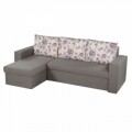 Coltar extensibil reversibil Oslo Grey Purple Flower Bedora, cu lada de depozitare, 247x148x78 cm