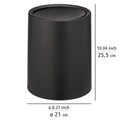 Cos de gunoi cu capac batant, Wenko, Atri, 6 L, 21 x 25.5 x 21 cm, polipropilena, negru
