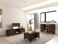 Masuta de cafea, Puqa Design, Gediz, 90x45x60 cm, PAL, Nuc / Negru