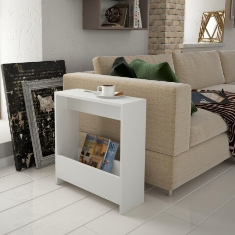 Masuta pentru living, Homitis, Simpi - White, 20x55x60 cm