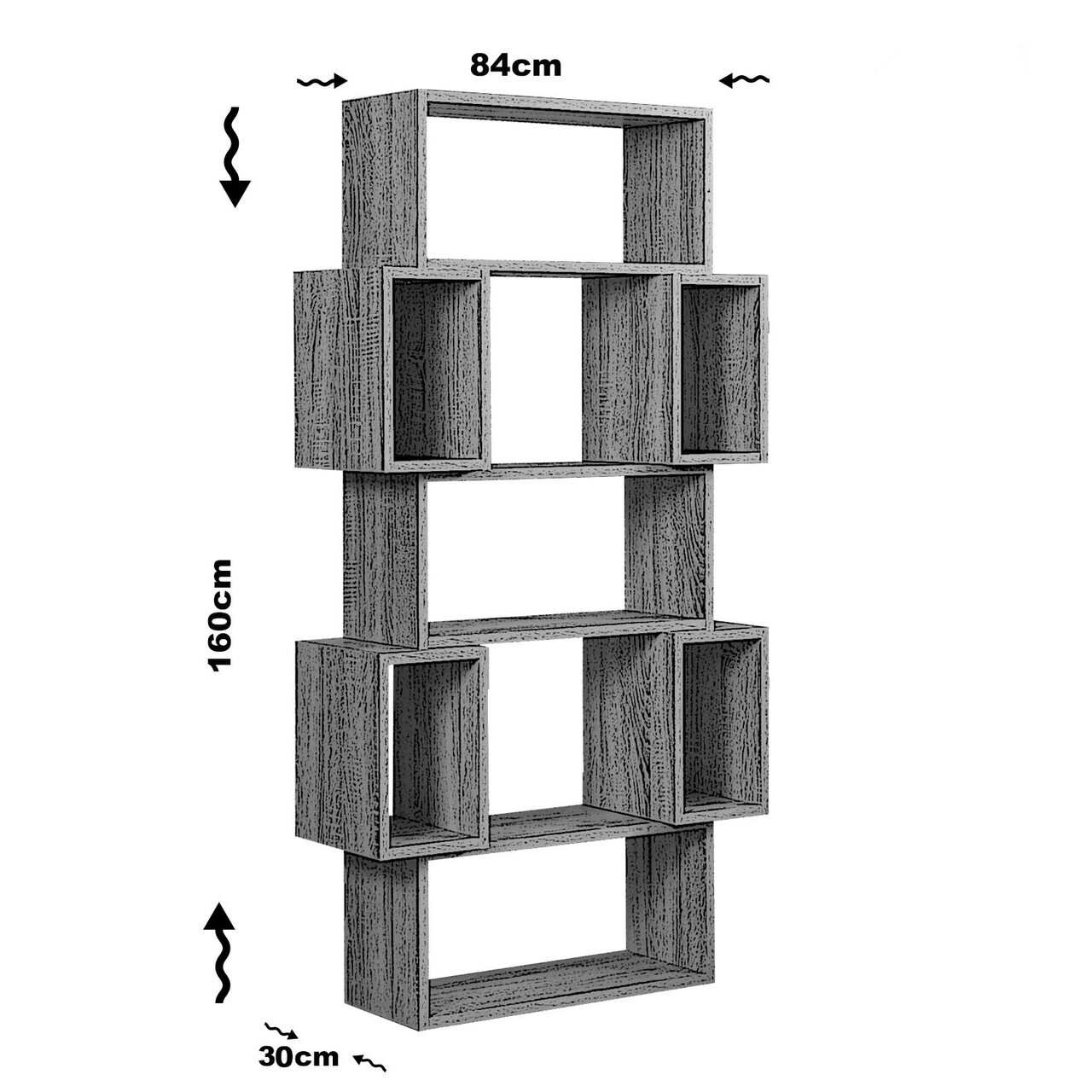 Corp biblioteca, Comforty, Box, 84x160x30 cm, Alb