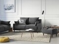 Canapea, Freesia, Mazzini Sofas, 2 locuri, 150x94x90 cm, catifea, gri inchis