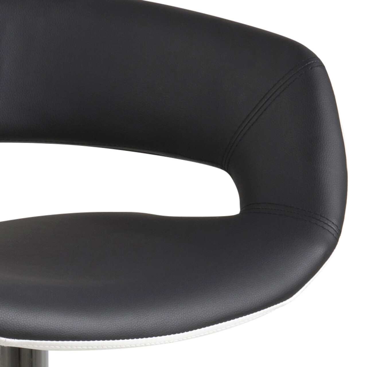 Scaun de bar Grace, Actona, 54.5x48.5x101 cm, rotativ, piele ecologica/otel, negru - view 2