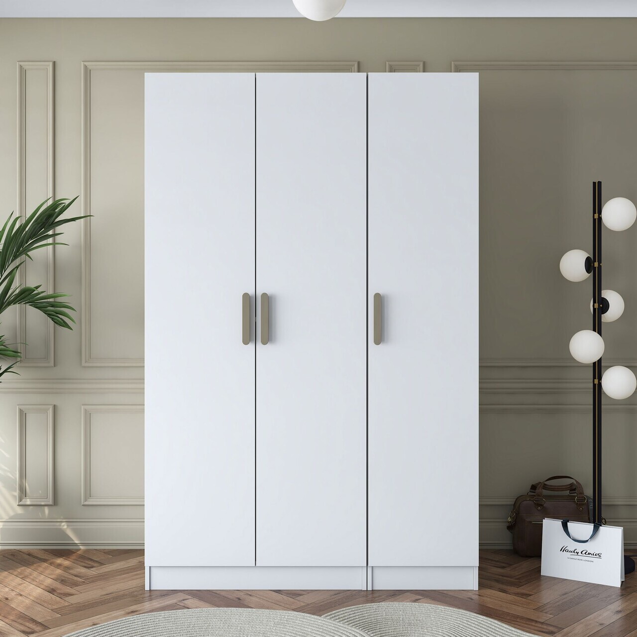 Dulap pentru haine, Hanah Home, BA164, 135x210x57.5 cm, PAL melaminat, Alb - view 3