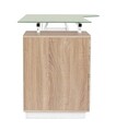 Birou Charlie, Bizzotto, 150.5 x 80 x 75 cm, otel/sticla temperata, alb/natural