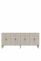 Consola, Hanah Home, Ayshe 180, 180x75x32 cm, White / Travertine / Gold