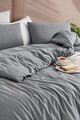 Lenjerie de pat pentru o persoana, Yarn Dyed - Anthracite, Tabu Home, 70% bumbac/30% poliester 