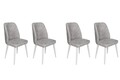 Set scaune 4 piese, Nmobb, Dallas-584 V4, Metal, Gri/Alb