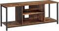 Comoda TV Industrial, Vasagle, 120x40x50 cm, PAL/otel, maro rustic/negru
