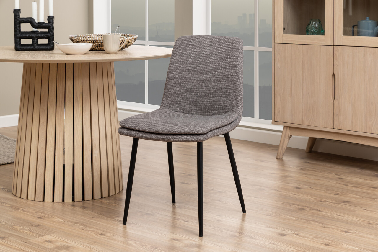 Scaun Becca, Actona, 46x55x85.5 cm, tesatura structurata/otel, gri maro deschis - view 3