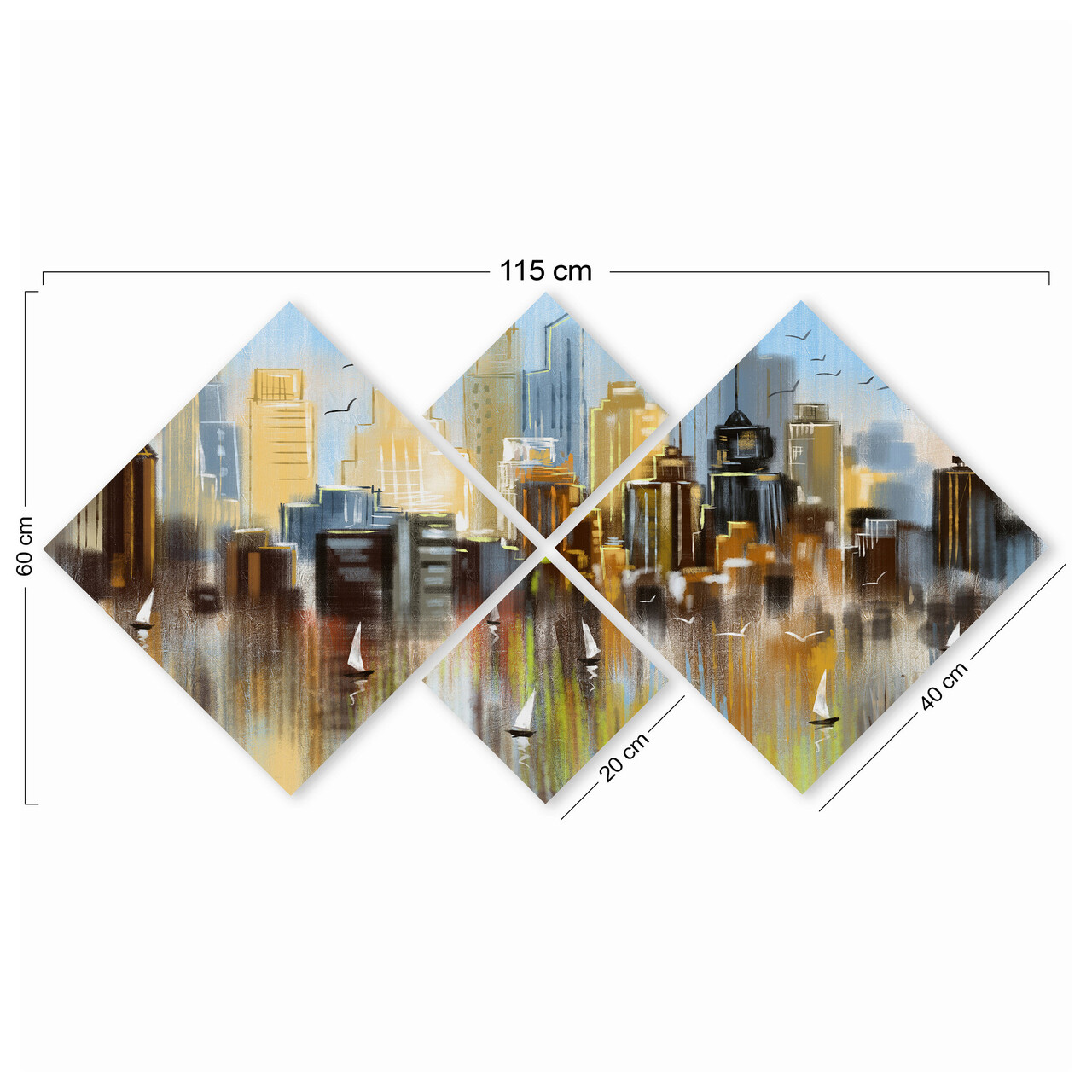 Set 4 tablouri decorative, 4MDF1723744372, MDF, Imprimat UV, Multicolor - 2 | YEO