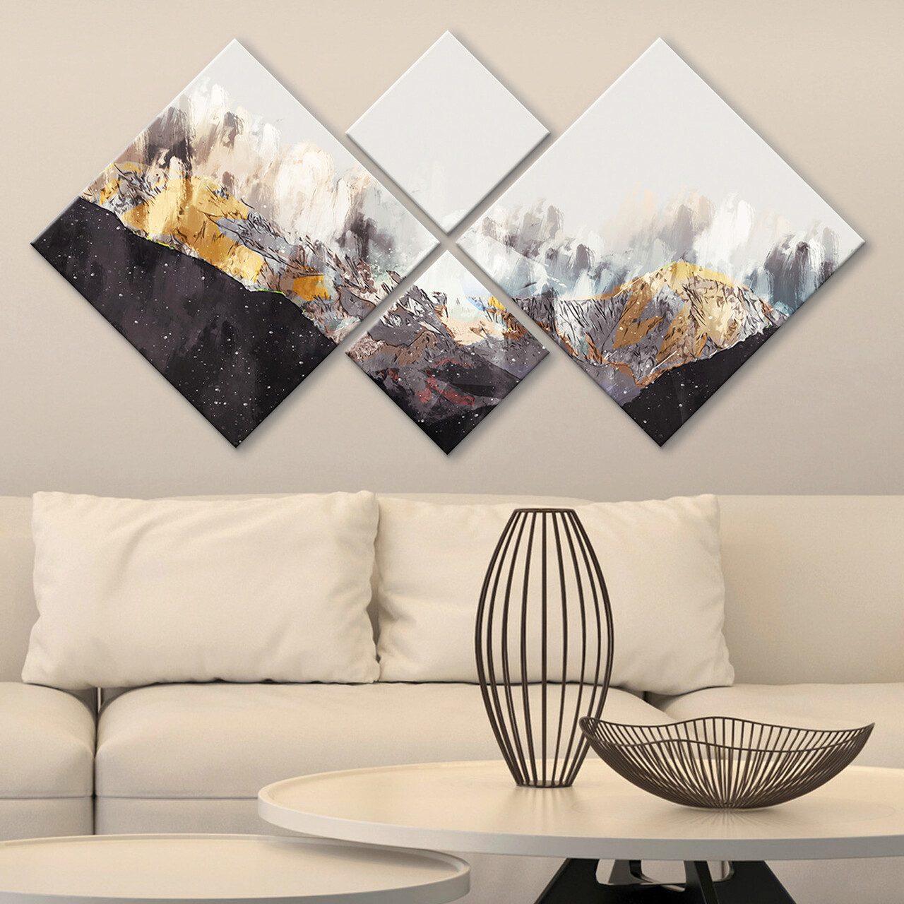 Set 4 tablouri decorative, 4MDF1348584512, MDF, Imprimat UV, Multicolor