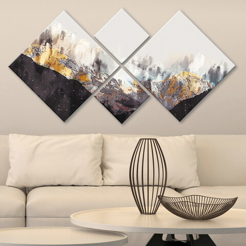 Set 4 tablouri decorative, 4MDF1348584512, MDF, Imprimat UV, Multicolor