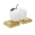 Set opritor carti pentru rafturi Apple, InArt, 20x10x20 cm, rasina, alb/auriu