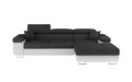 Coltar extensibil dreapta 4 locuri ELTAP, Armd-04, Armando, 289x203x85 cm, lemn/poliester, gri inchis/alb