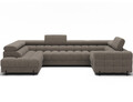 Coltar extensibil stanga 3 locuri ELTAP, LT-20ROY, Fectory, 346x205x93 cm, lemn/poliester, maro