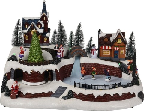Decoratiune luminoasa xmas scene, 41x26x27 cm, polipropilena, multicolor