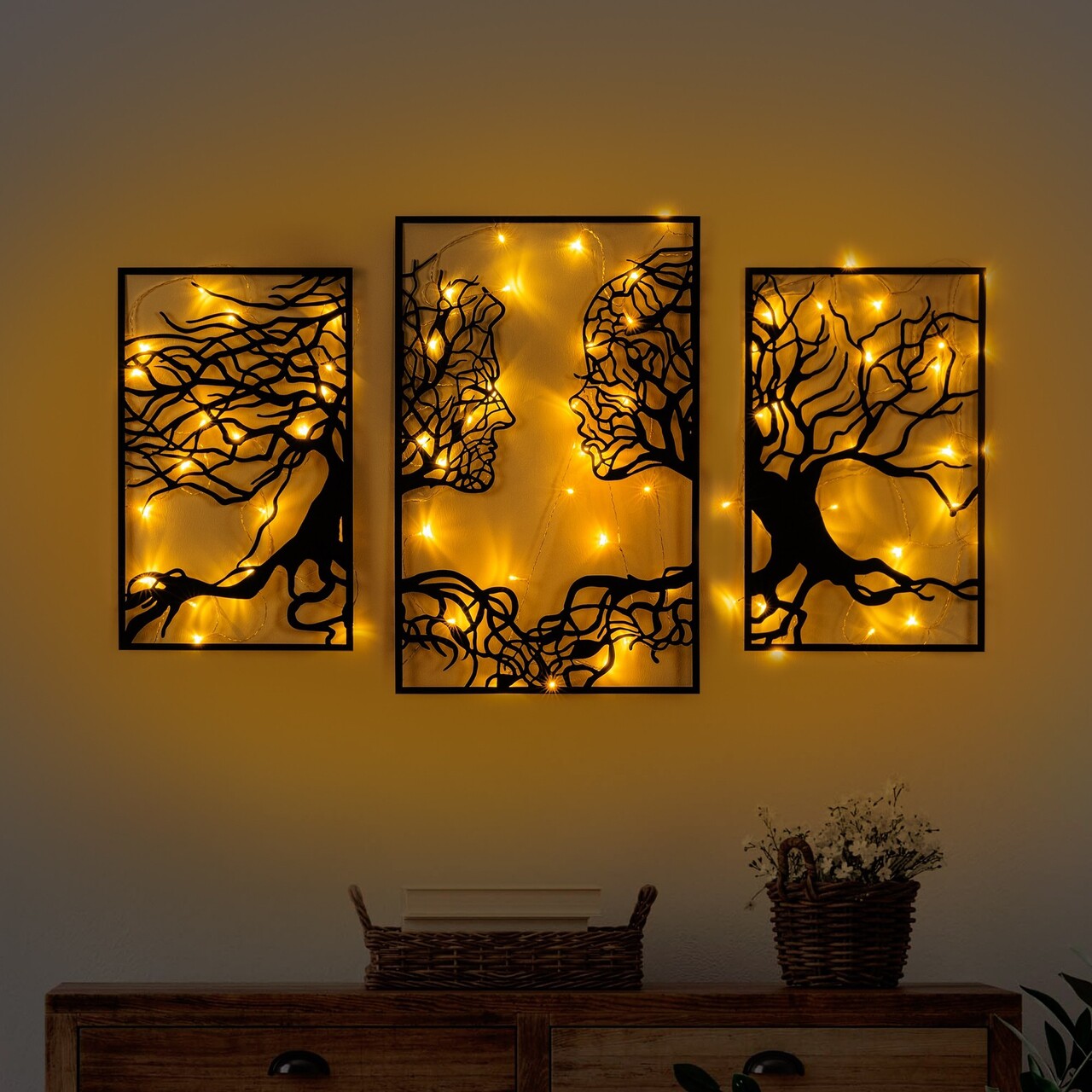 Decoratiune de perete, Tree Person 499, Dimensiuni: 71 x 116 cm, Negru - view 2