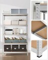 Raft modular pentru depozitare Songmics, 120 x 60 x 200 cm, MDF/otel, argintiu/maro deschis
