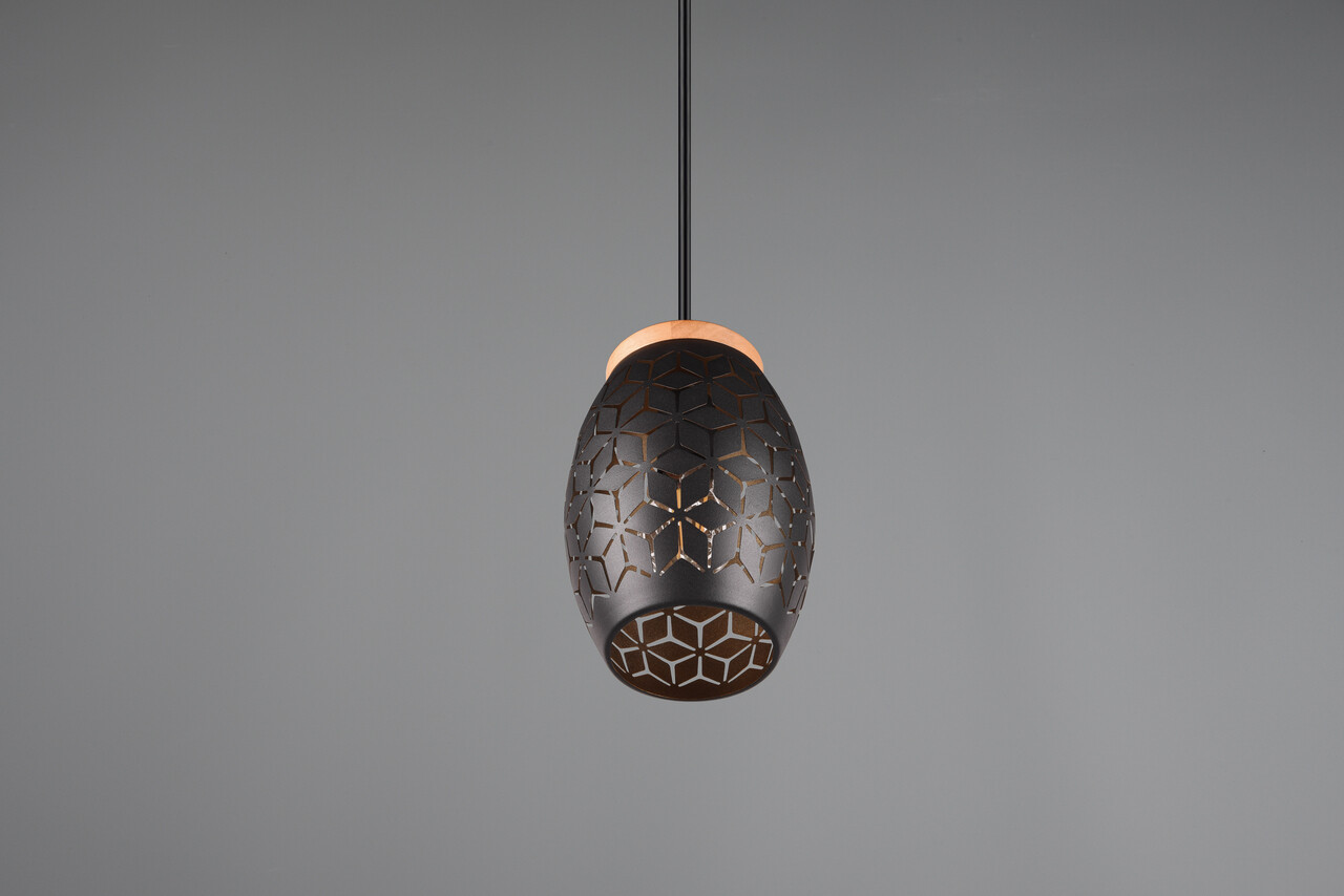 Lustra Bidar, RL, 15x150 cm, 28W, 1x E27, metal, negru/natur