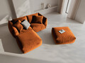 Coltar modular reversibil 4 locuri, Chris-184, Micadoni Home, 220x200x80 cm, catifea, teracota
