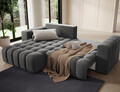 Coltar extensibil stanga 4 locuri ELTAP, Bon-19, Bonett, 250x175x92 cm, lemn/poliester, gri inchis