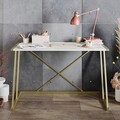 Birou Anemon, Hadley, 120x60x75 cm, PAL, alb/auriu