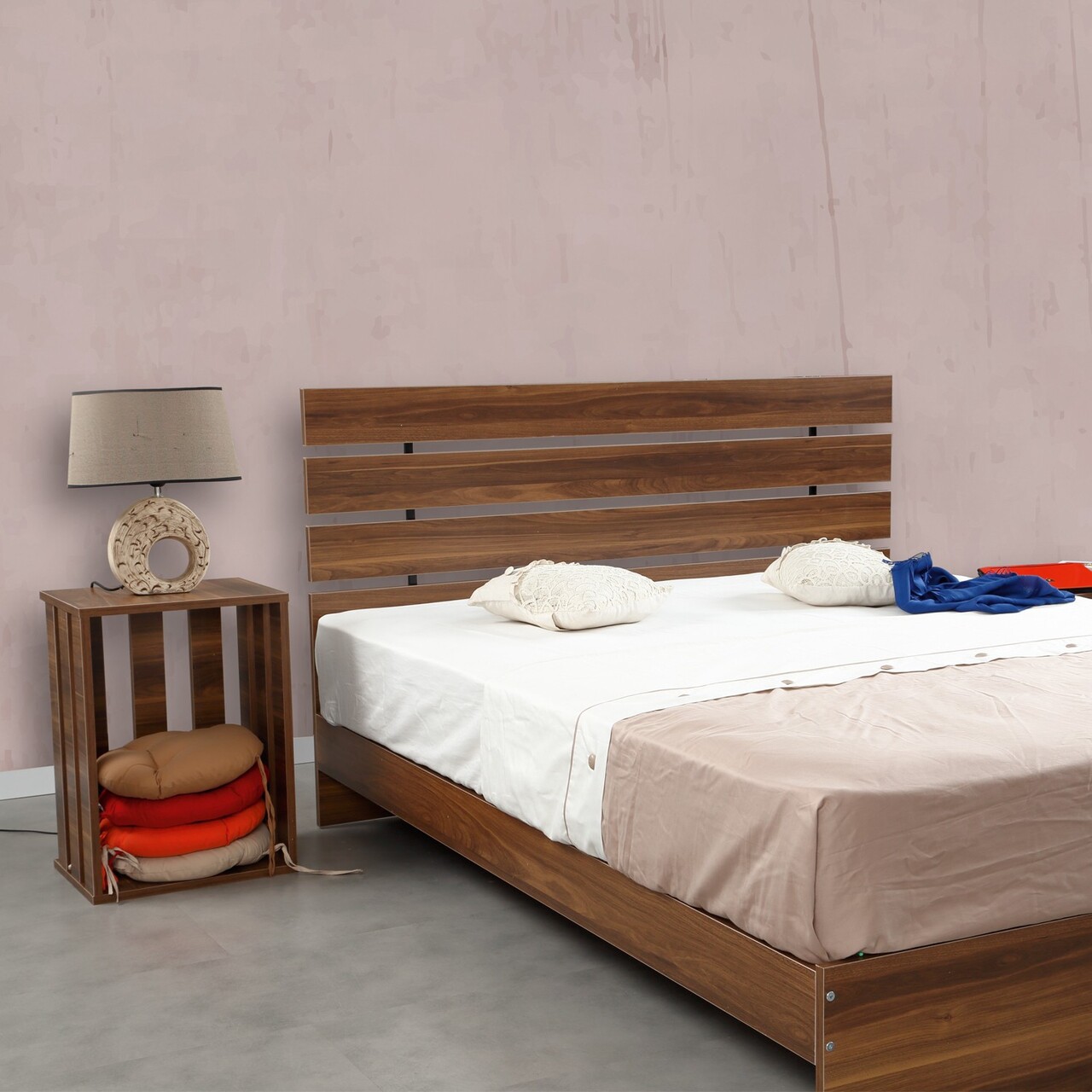 Pat dublu, Comforty, Fuga 160, 165x100x205 cm, PAL, Maro - 1 | YEO