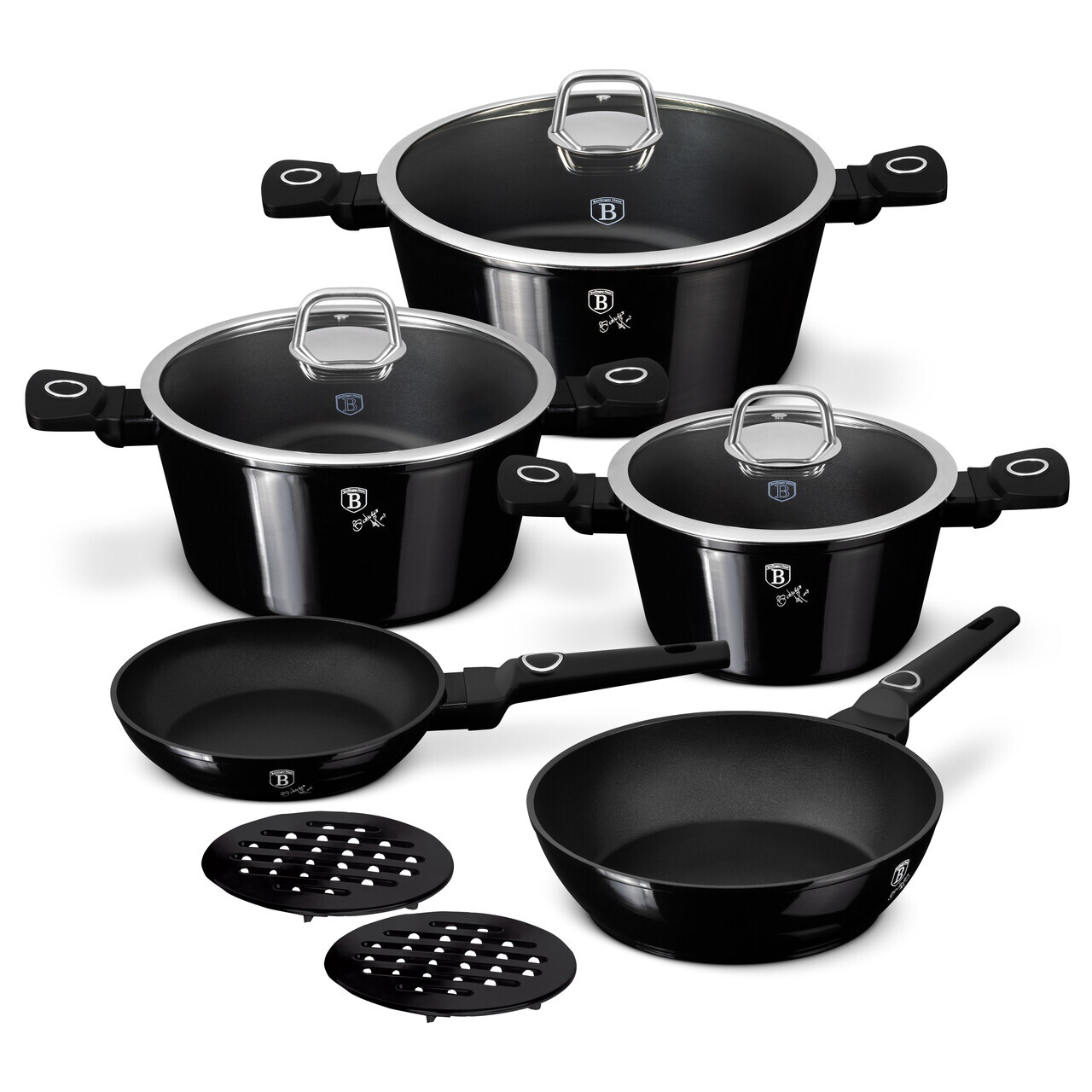 Set pentru gatit Berlinger Haus, Black Vantage, 10 piese, aluminiu forjat, negru lucios - imagine 2