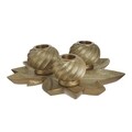 Suport pentru lumanari InArt, 3 lumanari, 36x35 cm, polirasina, auriu