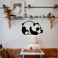 Decoratiune de perete, Panda Metal Decor, metal, 35 x 50 cm, negru